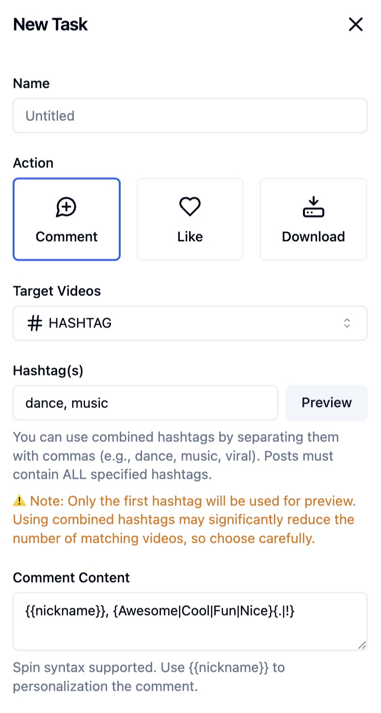 Combined Hashtags